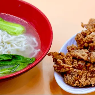 N04. Fried Chicken Noodle Soup 酥炸雞排麵 at Milk & Honey Cafe