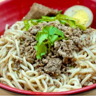 N06. Minced Pork Dry Noodle /w Eggs 臺南肉燥乾麵加蛋 at Milk & Honey Cafe