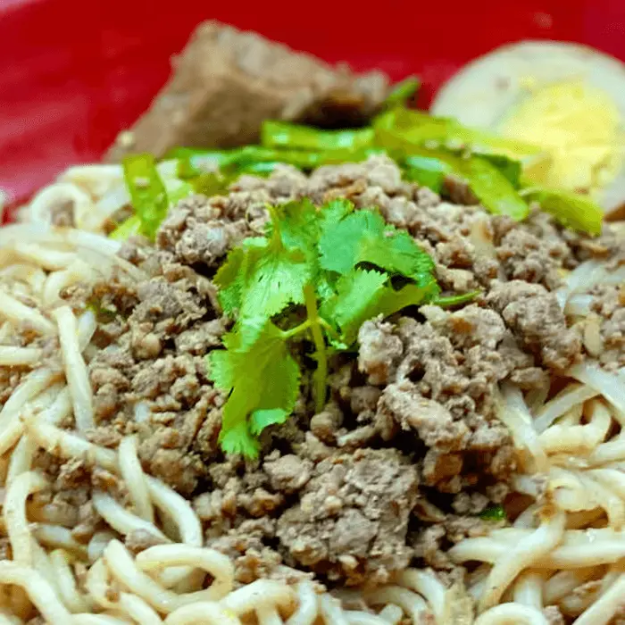 N07. Minced Pork Soup Noodle /w Eggs 臺南肉燥湯麵加蛋 at Milk & Honey Cafe