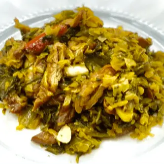 P06. Stir Fry Intestines /w Pickles 酸菜炒大腸 at Milk & Honey Cafe
