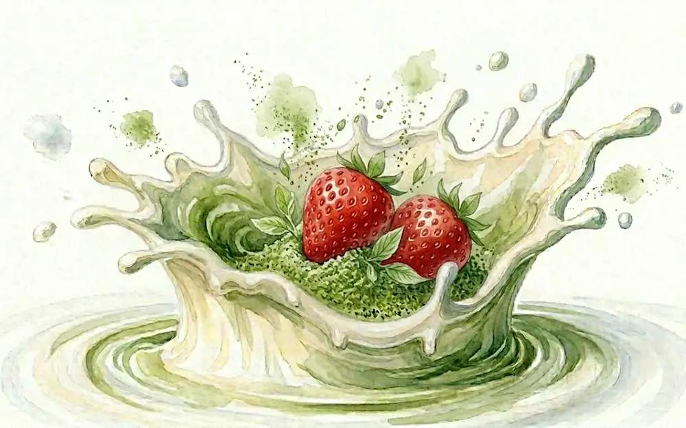 Matcha Strawberry Milkshake at Milkcow