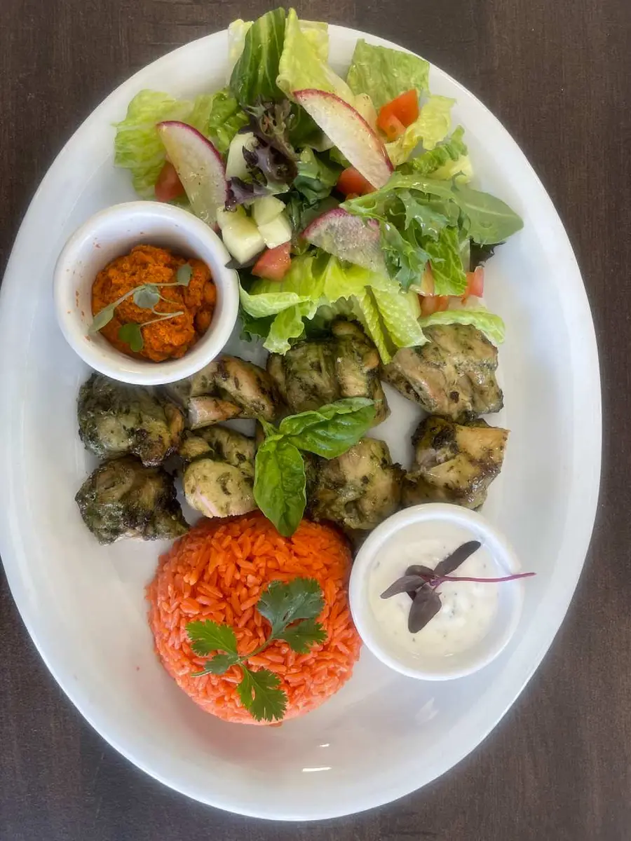 Basil Pesto Kebab at Momo & Kebab