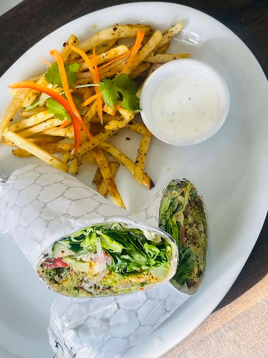 Falafel Wrap at Momo & Kebab