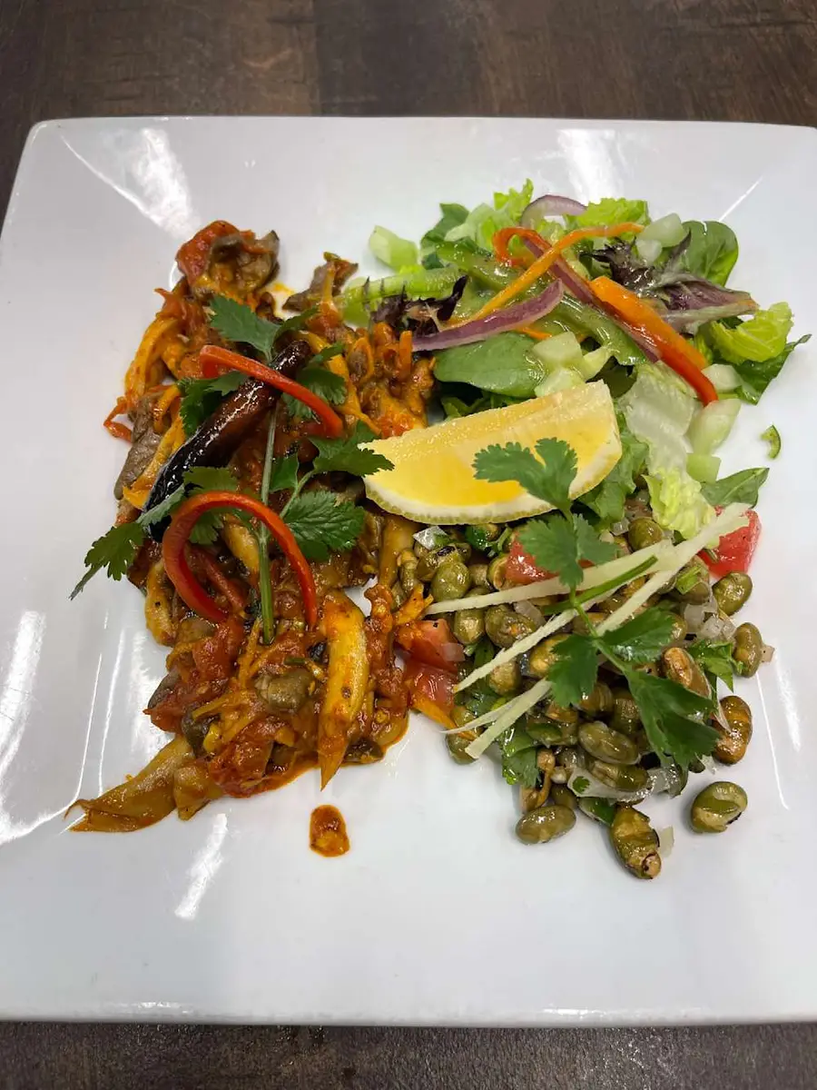 Mushroom Choila at Momo & Kebab