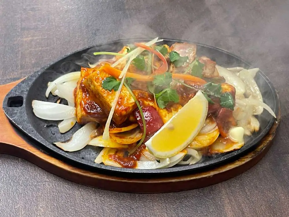 Tofu Tandoori Sizzler at Momo & Kebab