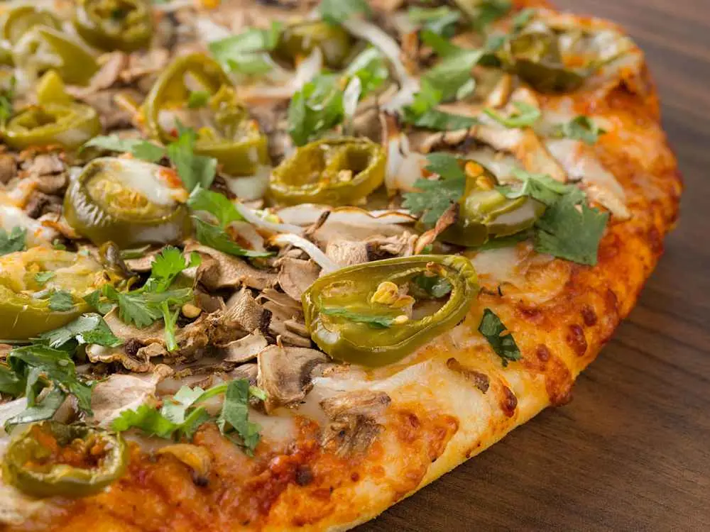 Vegetarian Spicy Himalayan Pizza at Mountain Mike's Pizza