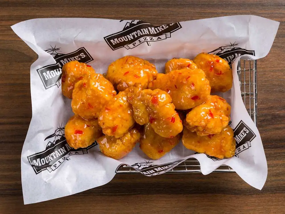 Zesty Aloha Boneless Wings at Mountain Mike's Pizza