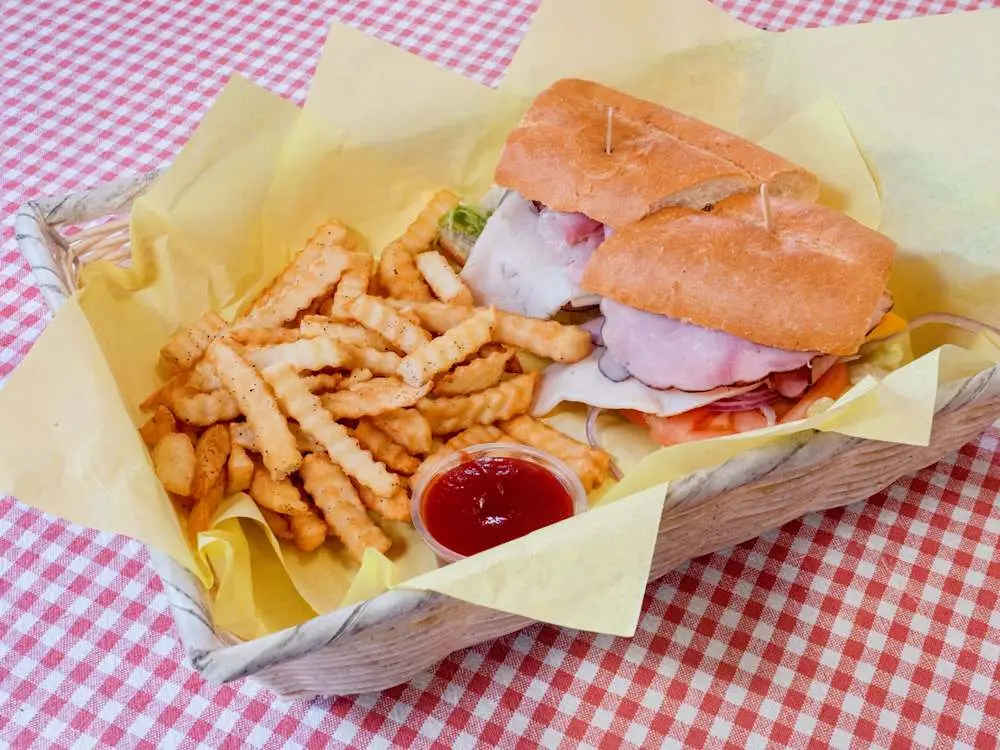 Ham and Turkey Club at Ohlone Deli