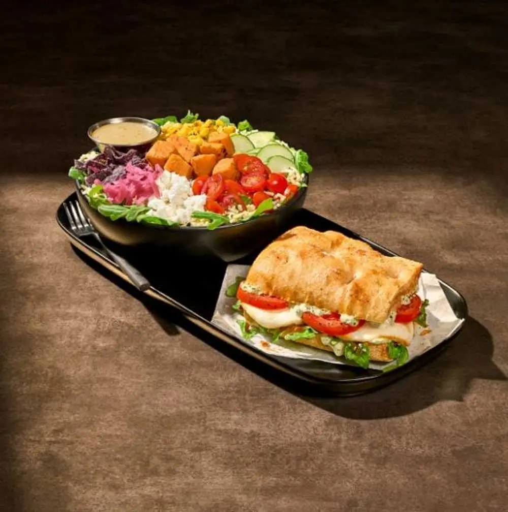 Sandwich and Salad at Panera Bread