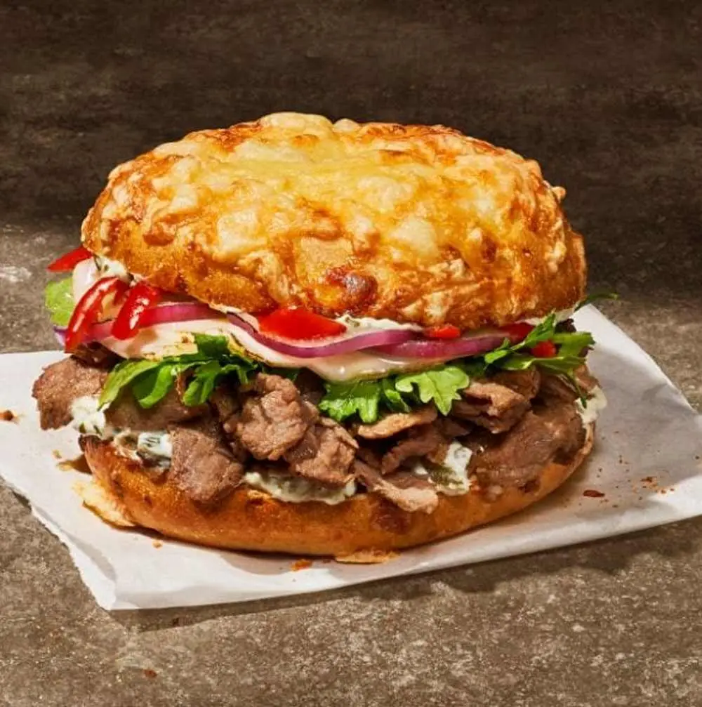 Spicy Steak Asiago Bagel Stack at Panera Bread