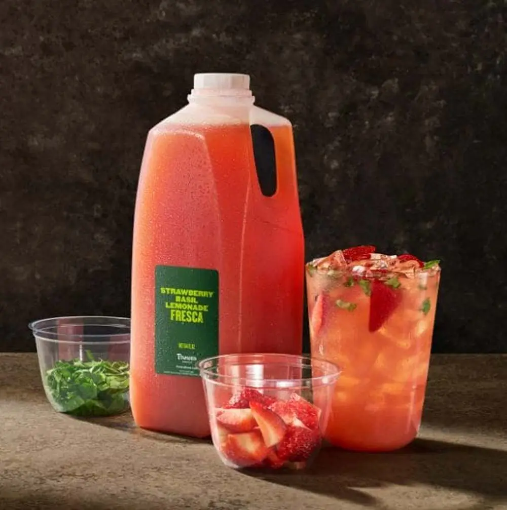 Strawberry Basil Lemonade Fresca - Half Gallon at Panera Bread