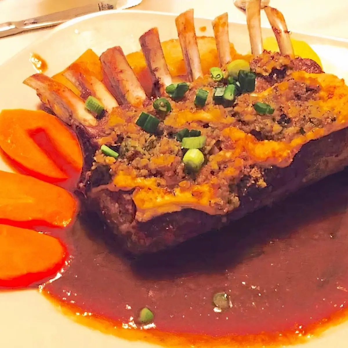 Roasted Rack of Lamb at Papillon Restaurant