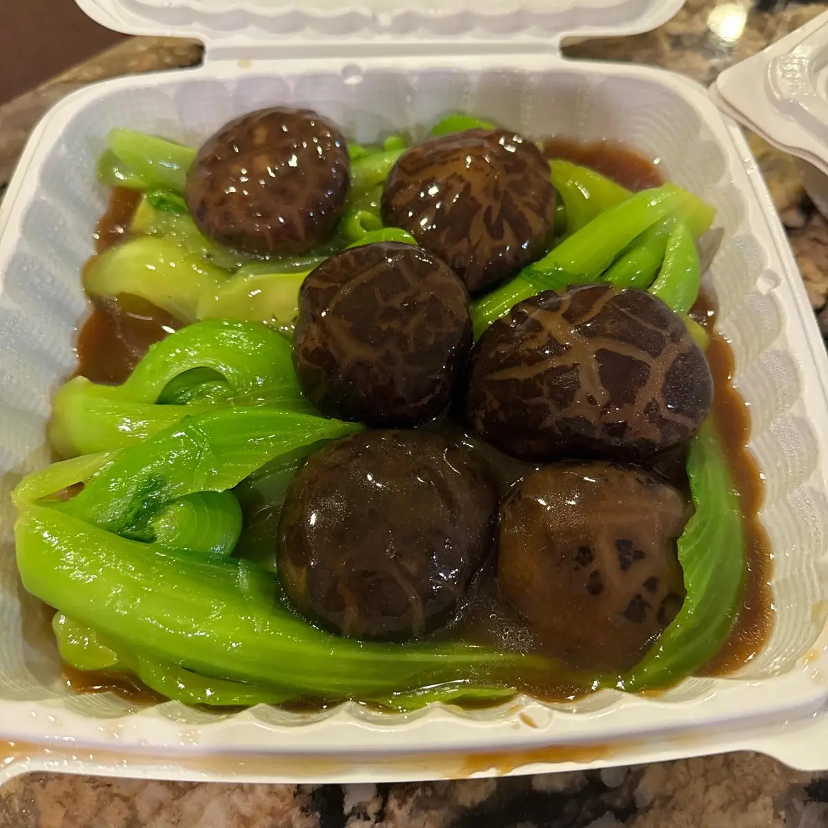 Braised Sea Cucumber, Fresh Mushroom, & Chinese Greens in Abalone Oyster Sauce / at Pearl Bay