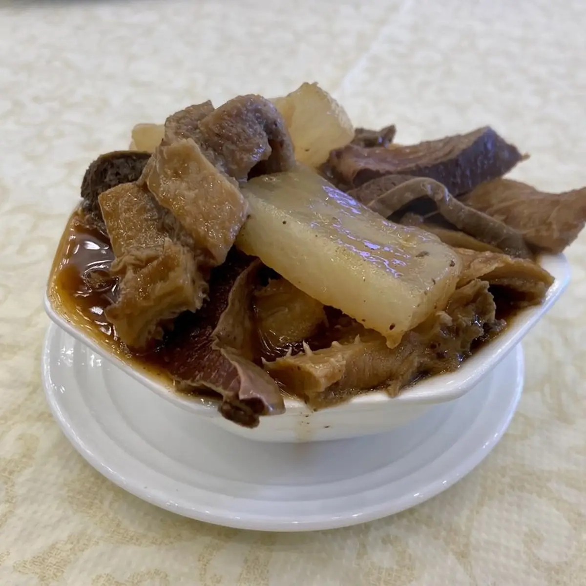 Clay Pot Braised Beef Brisket & Turnip Soup / 秘制清湯牛坑腩煲 at Pearl Bay
