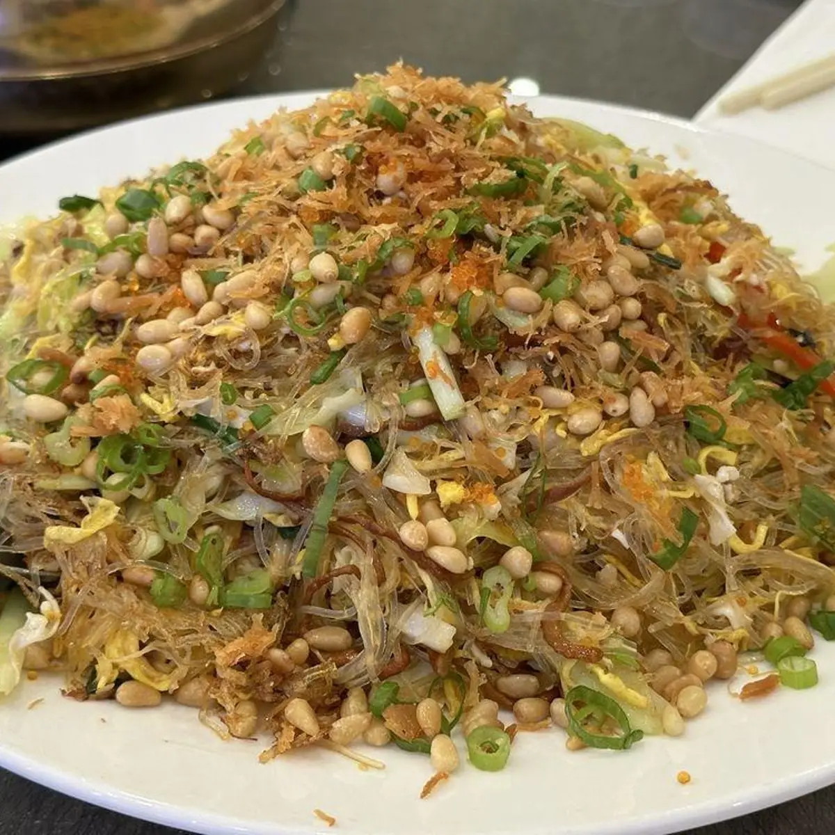 Wok Fried Vermicelli with Dried Scallop, Crab Meat, & Tea Whites / 干炒銀絲芙蓉蟹肉瑤柱 at Pearl Bay