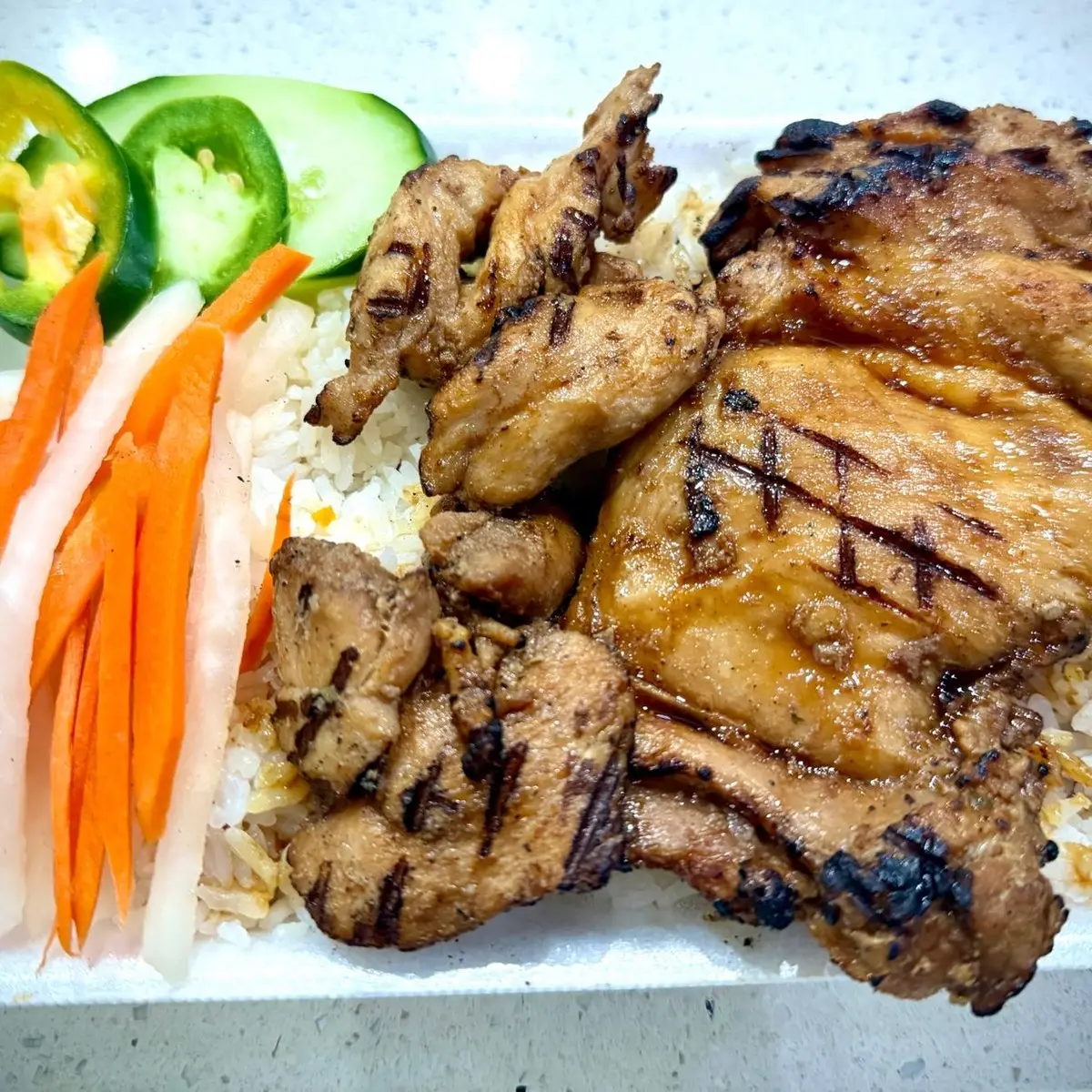 BBQ Chicken Rice Plate at R&B Tea - Fremont