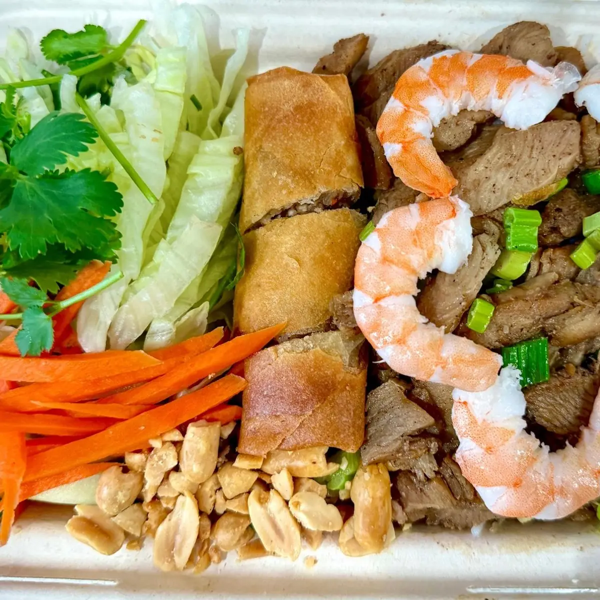 Grilled Chicken & Shrimp Egg Roll Vermicelli at R&B Tea - Fremont