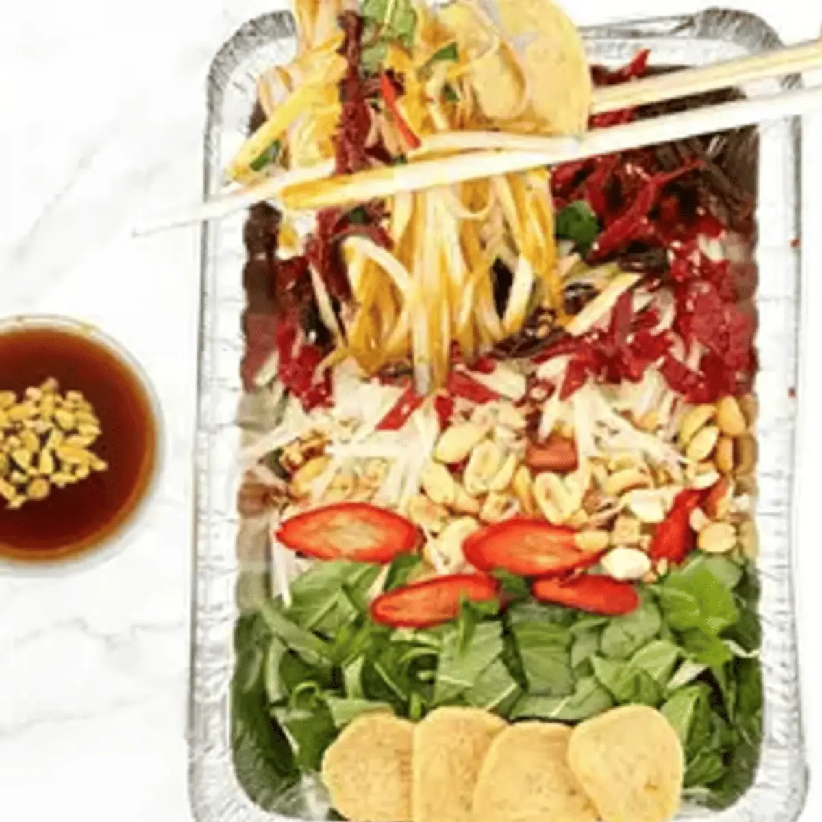 Papaya Salad with Fruity Beef Jerky at R&B Tea - Fremont