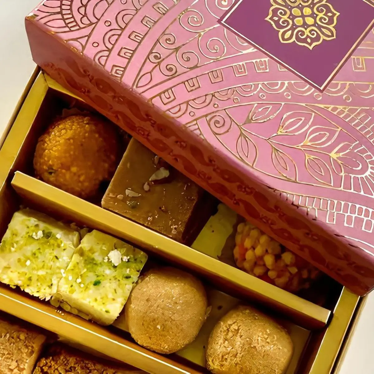 Fresh Assorted Mithai / Sweets Gift Box - 1 Lb. at Rajwadi Thali Chaat & Sweets