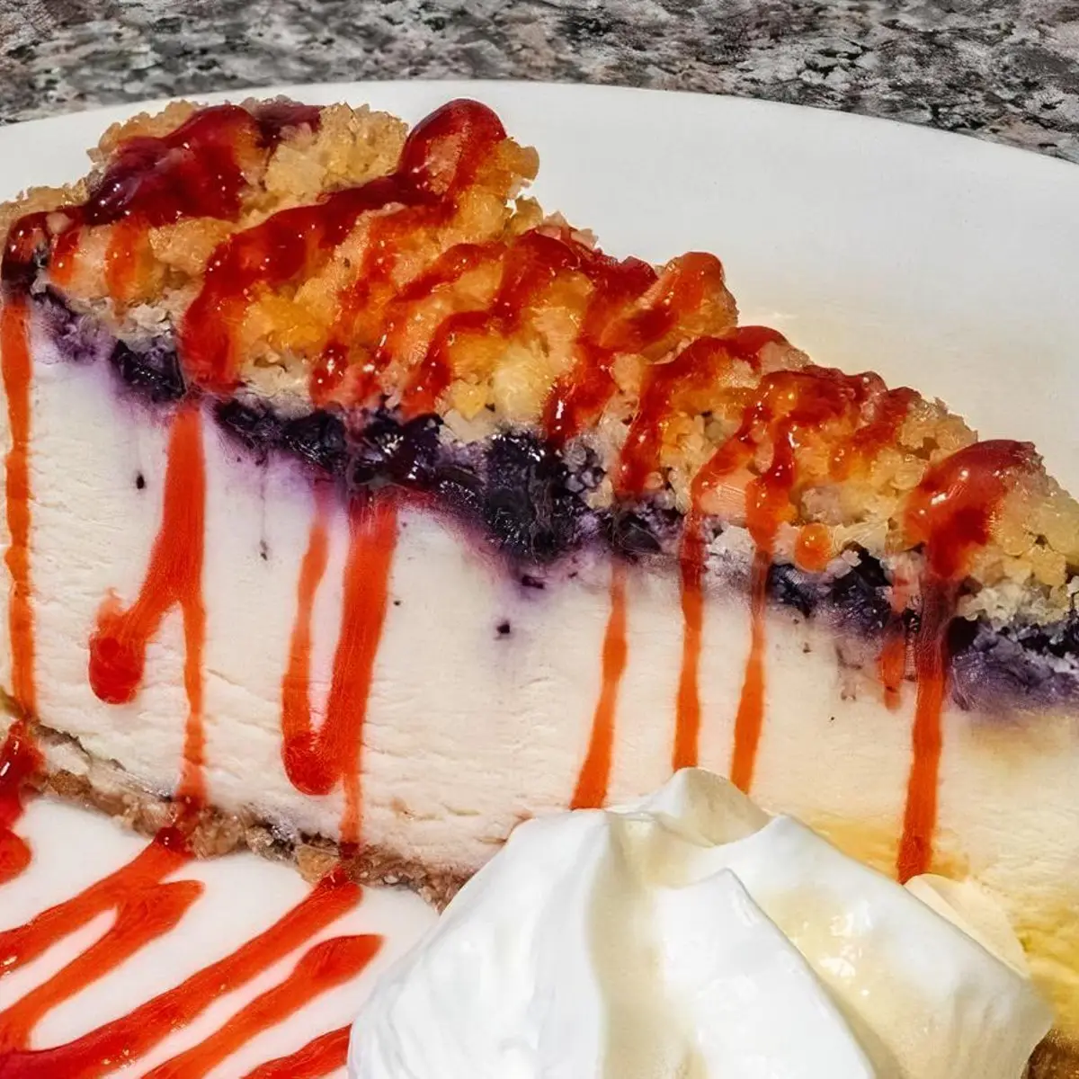Lemon Blueberry Crumb Cheesecake at Ristorante IL Porcino
