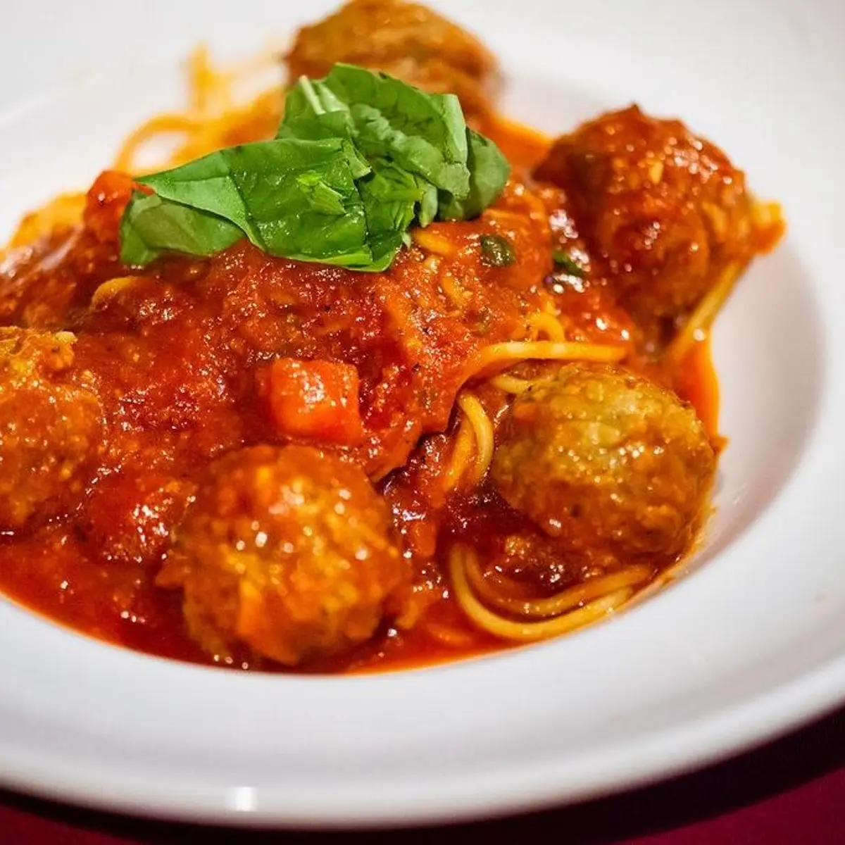 Spaghetti meatballs at Ristorante IL Porcino