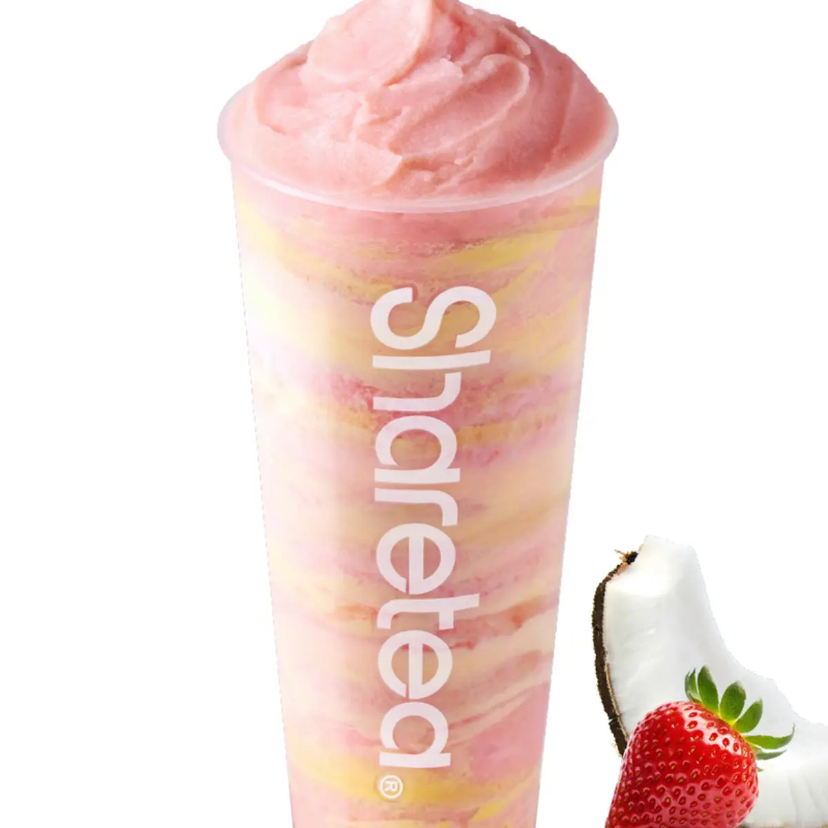 Strawberry Coconut Ice Blended (Swirl) at Sharetea Fremont
