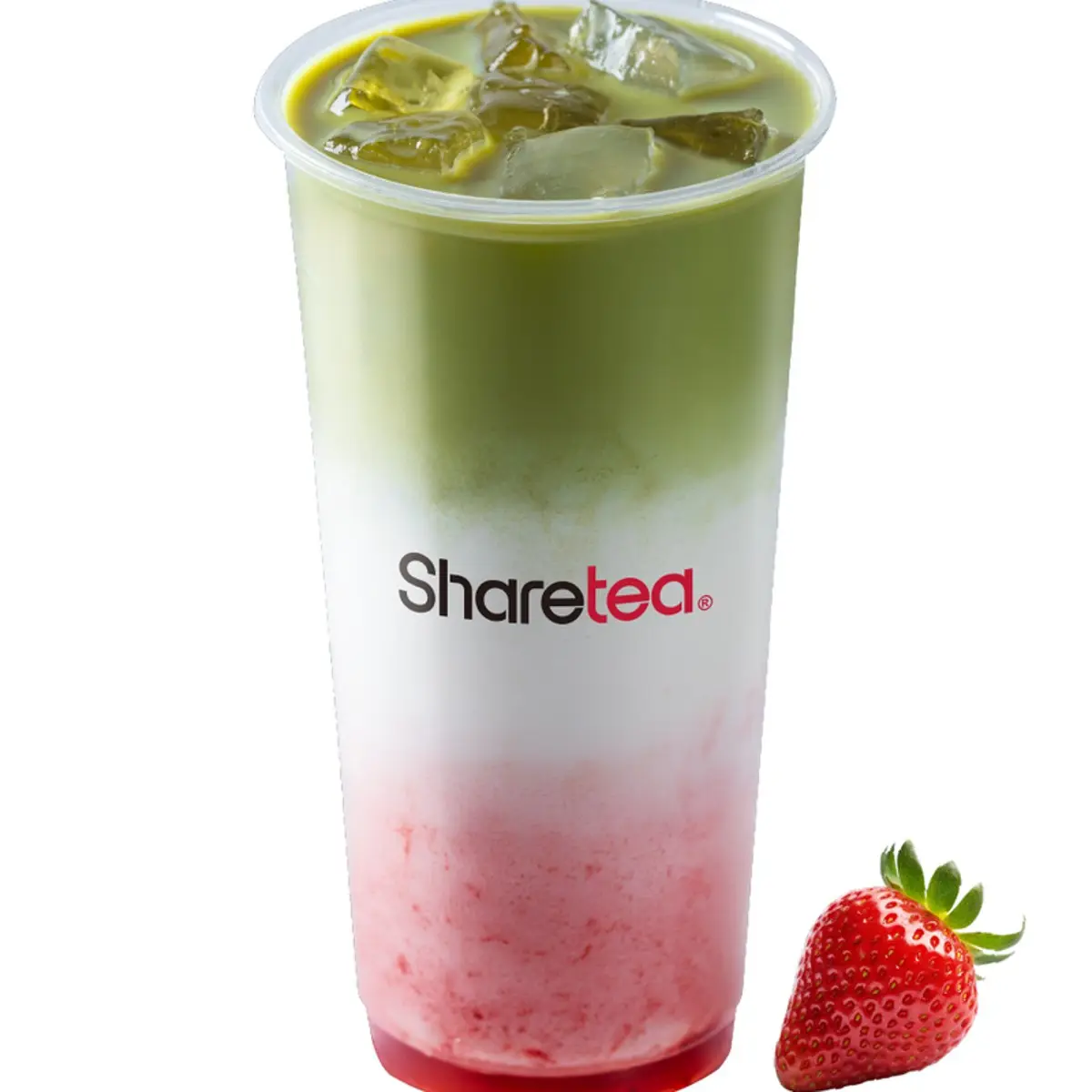Strawberry Matcha Fresh Milk at Sharetea Fremont