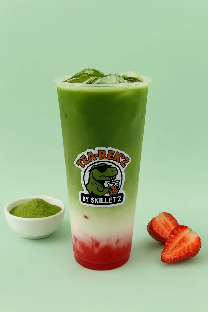 33 Strawberry Matcha Latte 🍓🍵 at Skillet'z Cafe