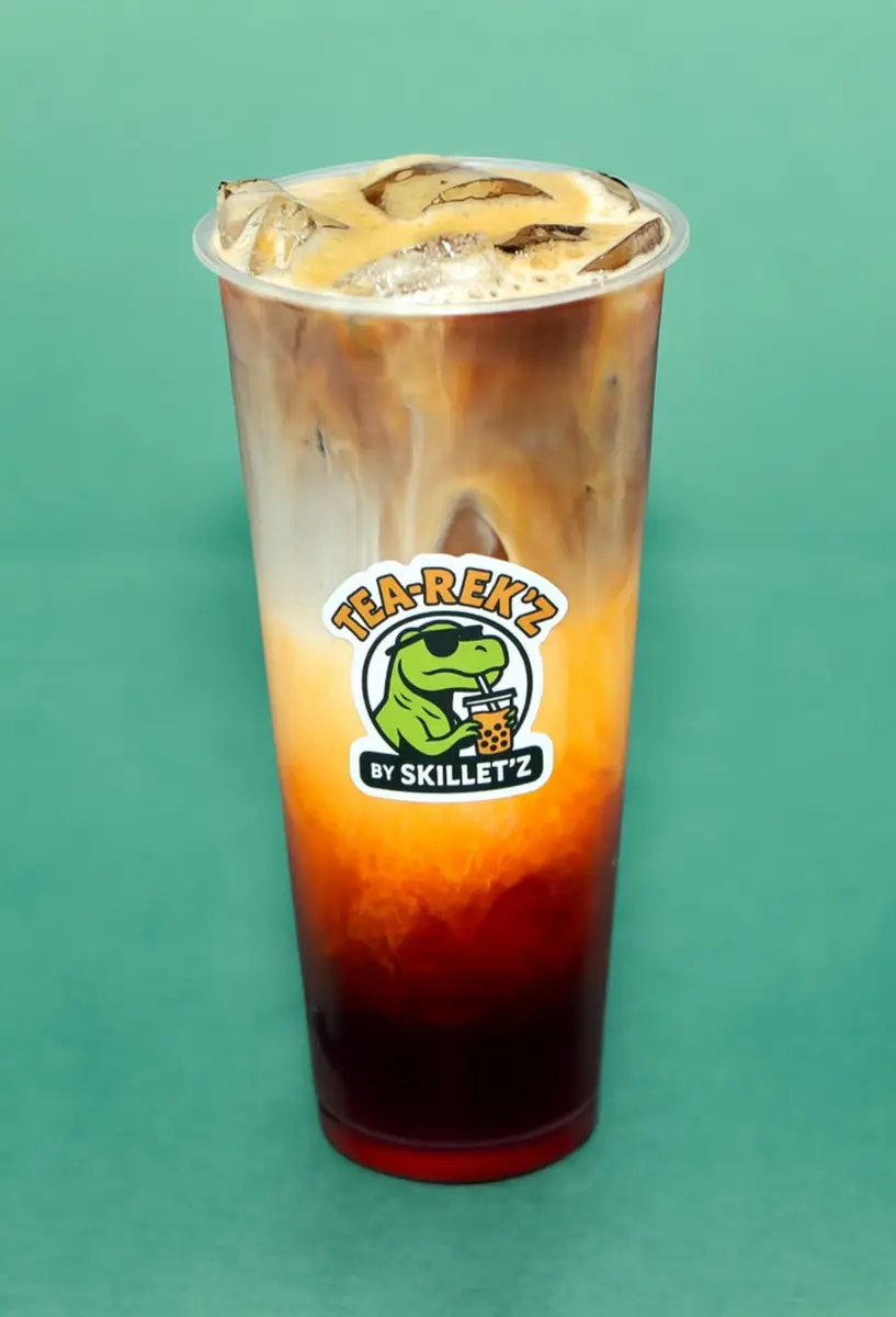84 Dino Fuel (Vietnamese Coffee x Thai Tea) 🇻🇳🇹🇭⚡️ at Skillet'z Cafe