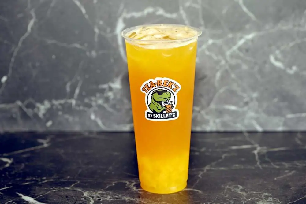 Mango Jasmine Tea w/ Mango Star Jelly 🥭⭐️ at Skillet'z Cafe