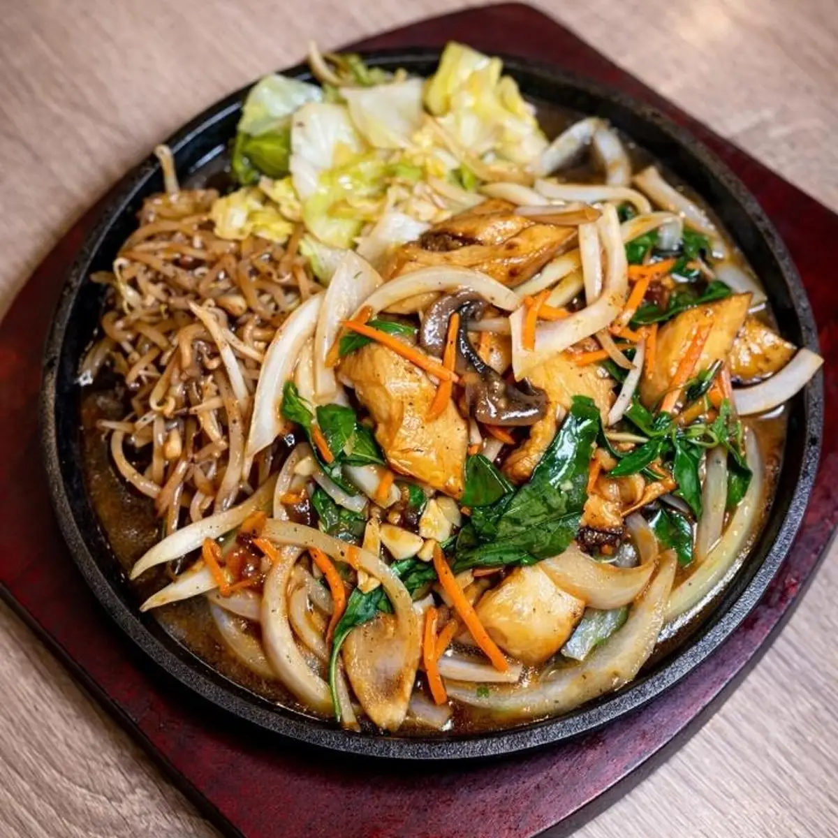 Vegetarian King Oyster Mushroom Teppanyaki 杏鮑菇鐵板燒 at Steaking