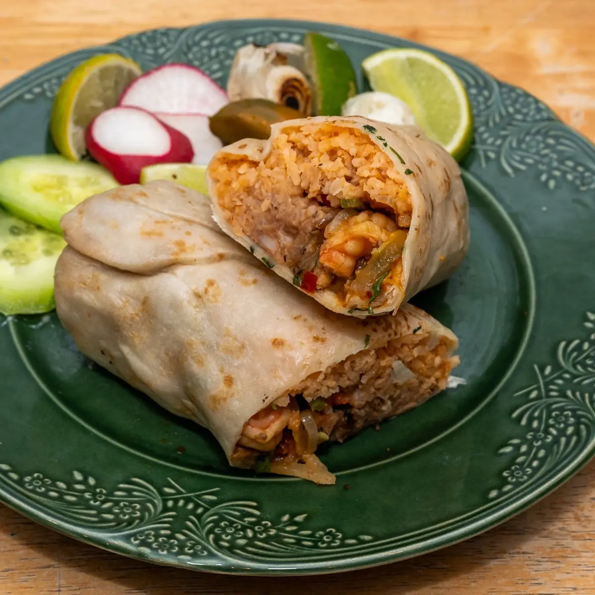 Burrito de Camarón / Shrimp Burrito at Taco Los 3 paisas