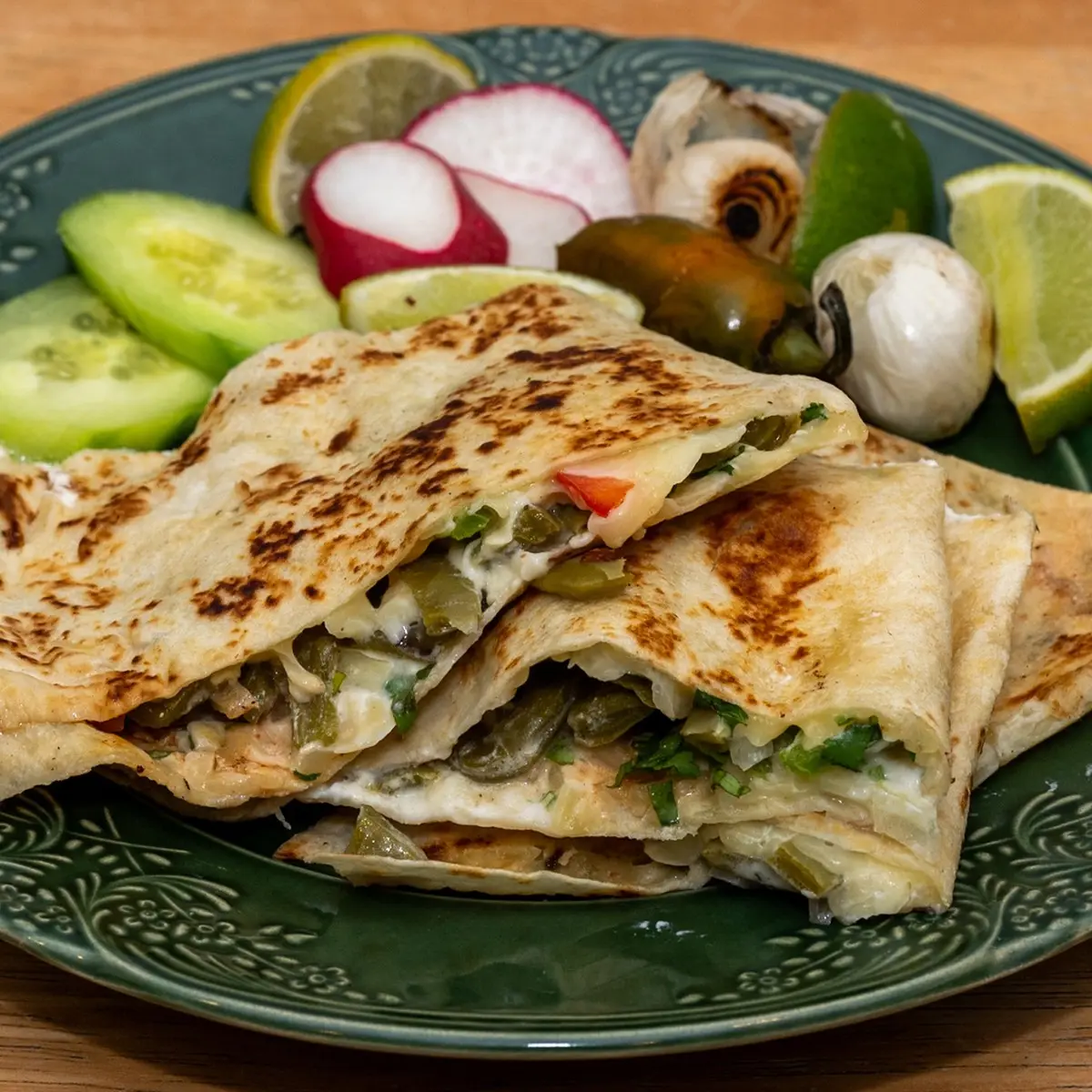 Quesadilla Vegetariana / Veggie Quesadilla at Taco Los 3 paisas