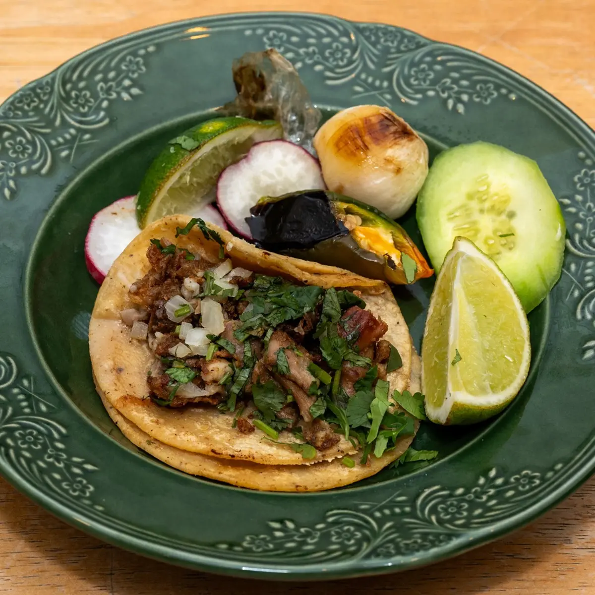 Taco de Tripa / Beef Tripe Taco at Taco Los 3 paisas