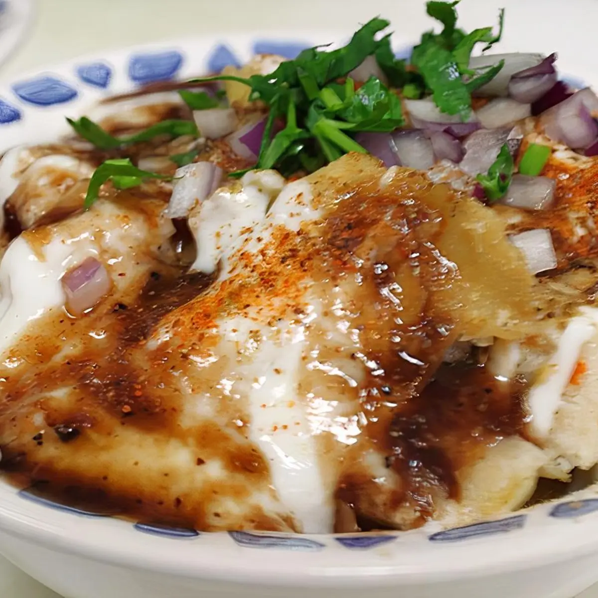 Samosa Chaat at Taj e Chaat