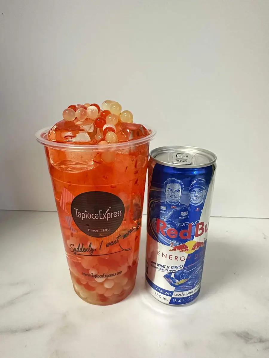 Redbull strawberry sunrise at Tapioca Express