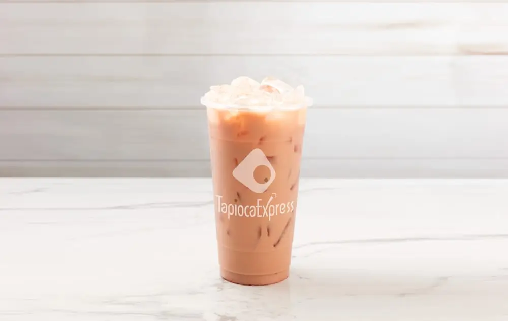 Strawberry Milk Tea 草莓奶茶 at Tapioca Express