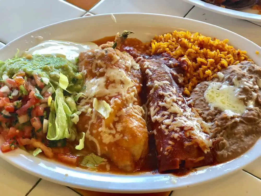 Enchilada and Chile Relleno Plato at Taqueria Las Vegas