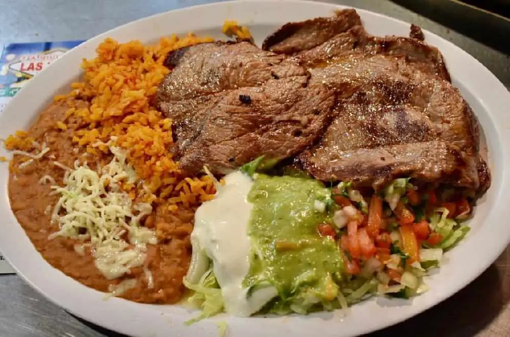 Plato de Carne Asada at Taqueria Las Vegas
