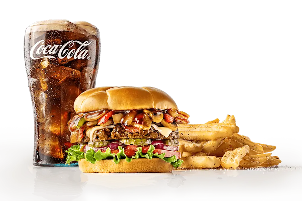 Spill the Bourbon Burger Combo at The Burger Den
