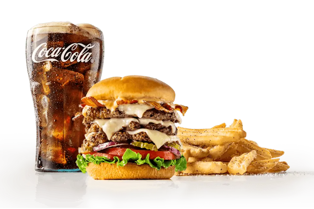 Triple Cheeseburger Combo at The Burger Den