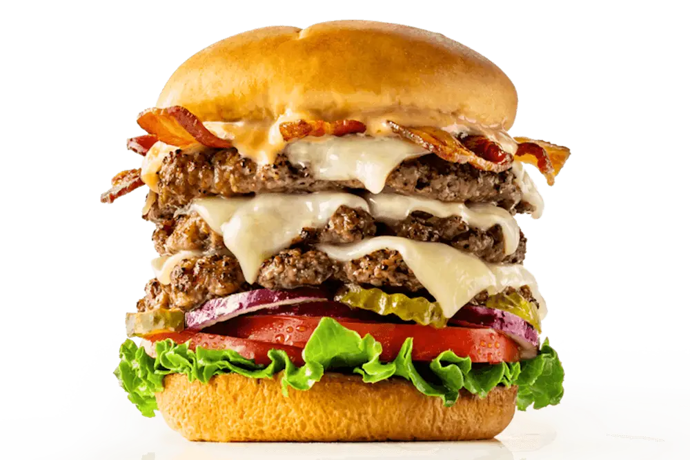 Triple Cheeseburger at The Burger Den
