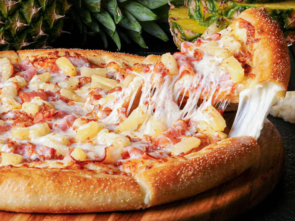 Hawaiian Luau Stuffed Crust Pizza at Thornton Pure Water & Ice Cream