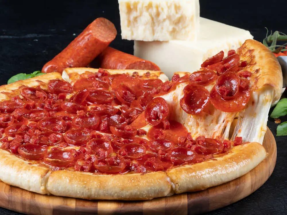 Pepperoni Trio Stuffed Crust at Thornton Pure Water & Ice Cream