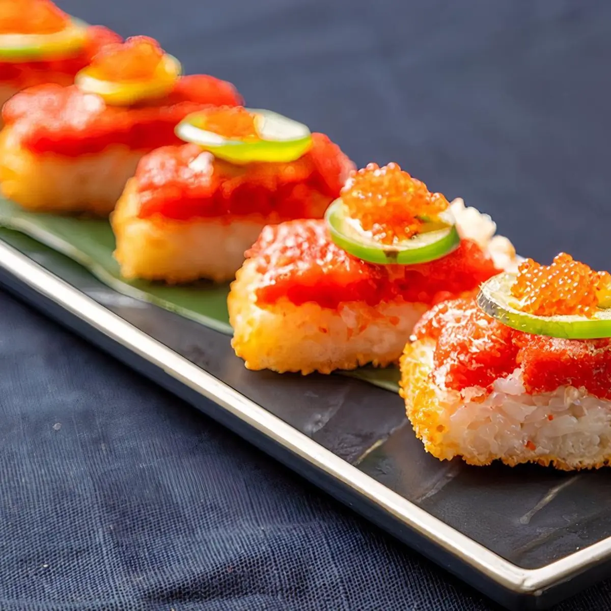Crispy Spicy Tuna (6 pc) at Toro Sushi Stone Grill & Bar