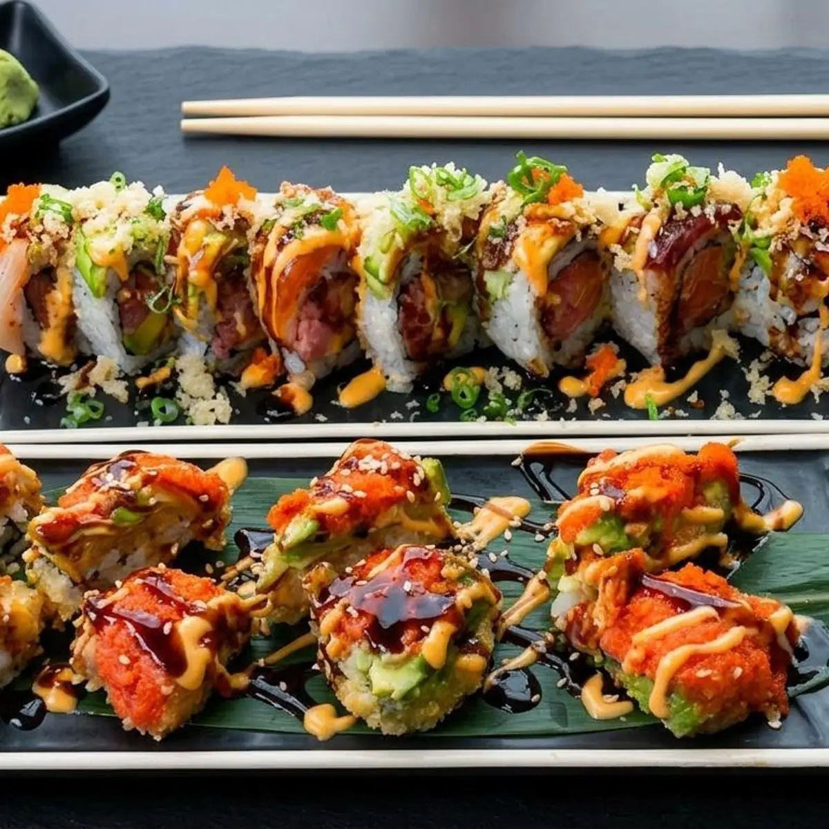 Spicy Tuna Pizza at Toro Sushi Stone Grill & Bar