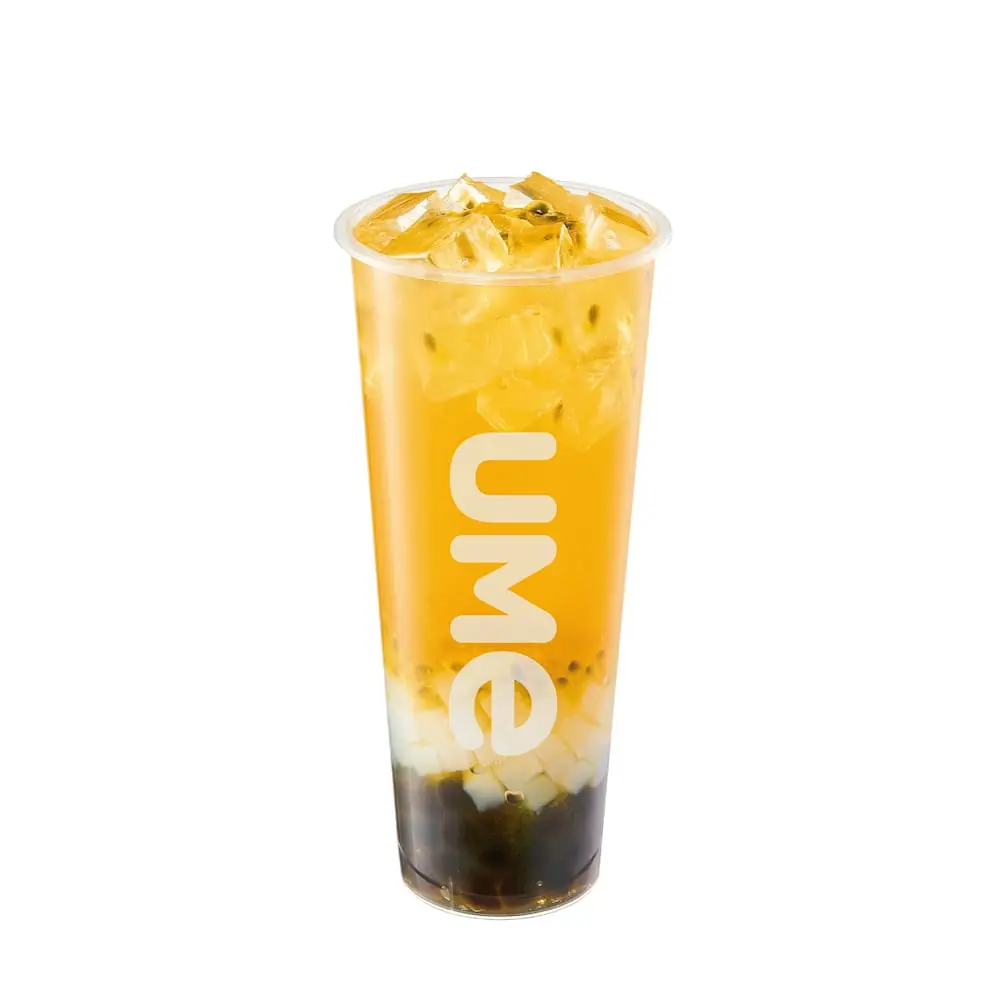 [UMe] Passion Fruit Green Tea w/ Boba & Lychee Jelly at UMe Tea