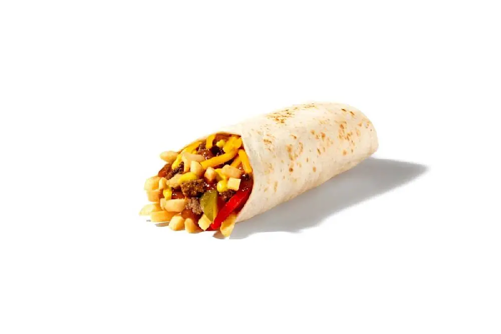 Ultimate Chili Cheeseburger Fries Burrito at Wienerschnitzel