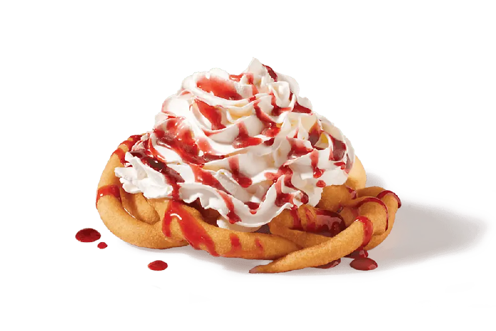 Strawberry Funnel Cake at Wienerschnitzel