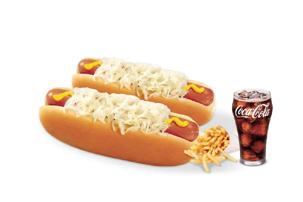 Two Kraut Dogs, Small Fries & Small Drink at Wienerschnitzel